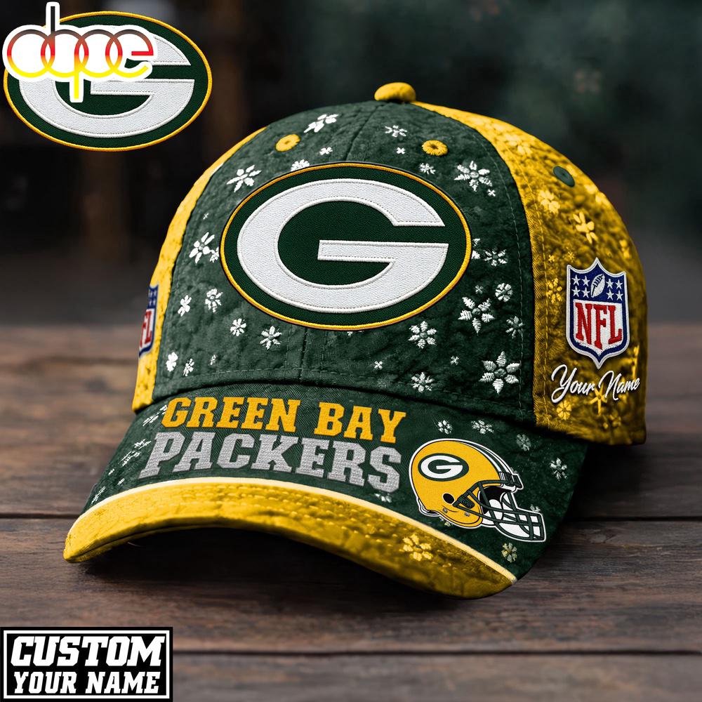 Custom Name Green Bay Packers NFL Flower Classic Cap