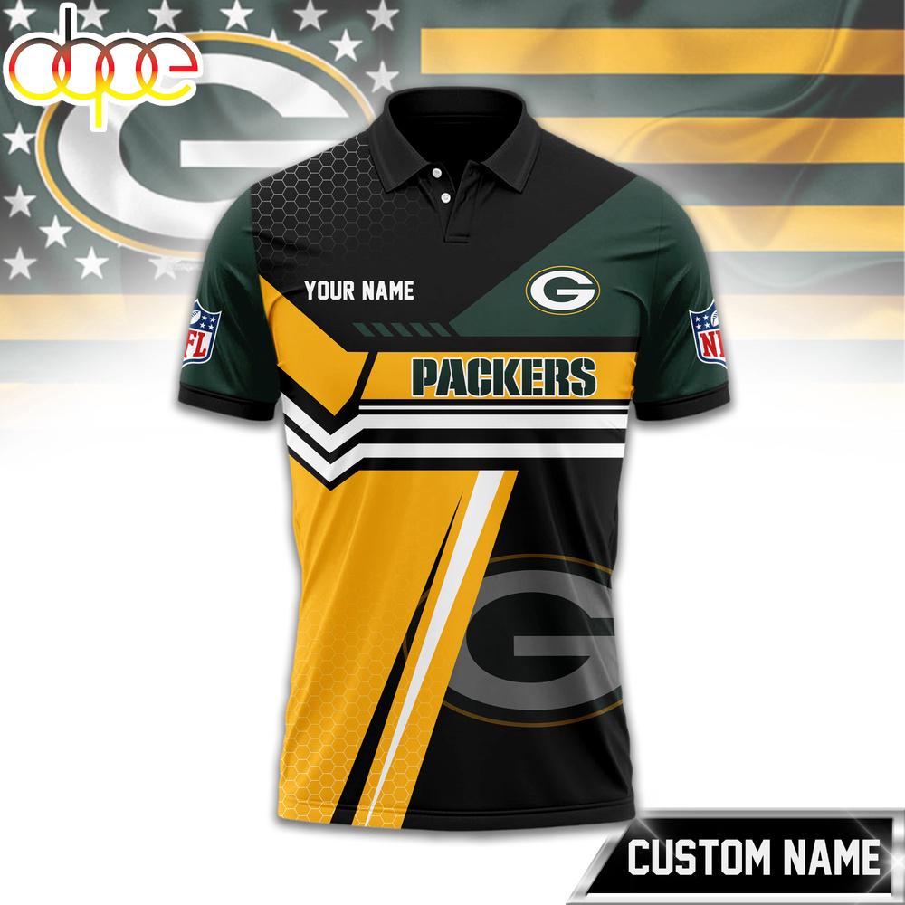 Custom Name Green Bay Packers NFL Inspired 3D Polo Shirt