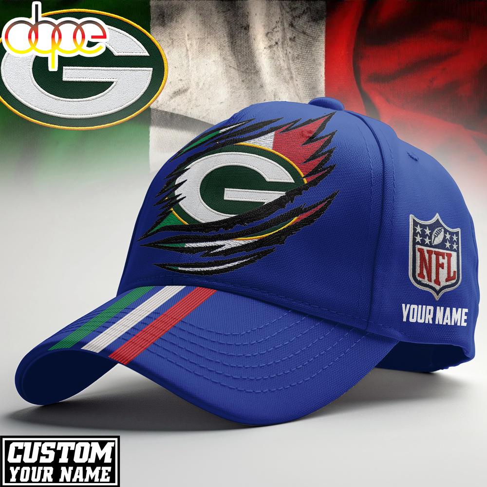 Custom Name Green Bay Packers NFL Italy Classic Cap