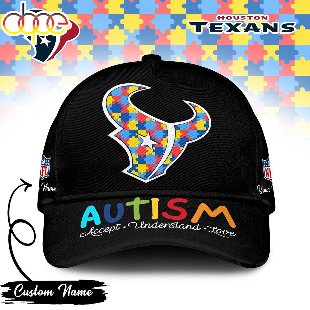 Custom Name Houston Texans NFL Autism Classic Baseball Cap