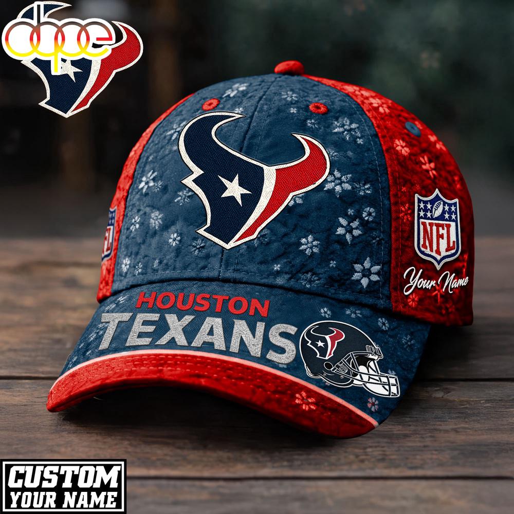 Custom Name Houston Texans NFL Flower Classic Cap