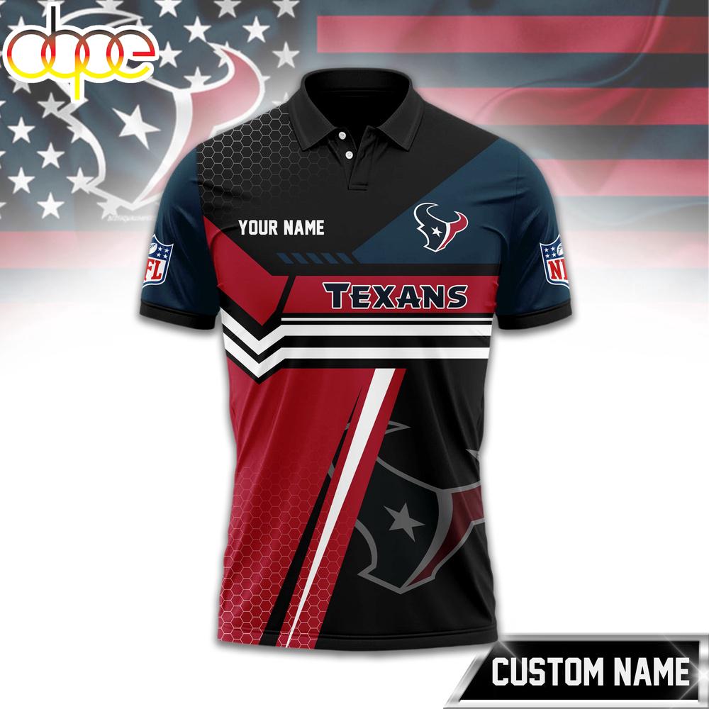 Custom Name Houston Texans NFL Inspired 3D Polo Shirt