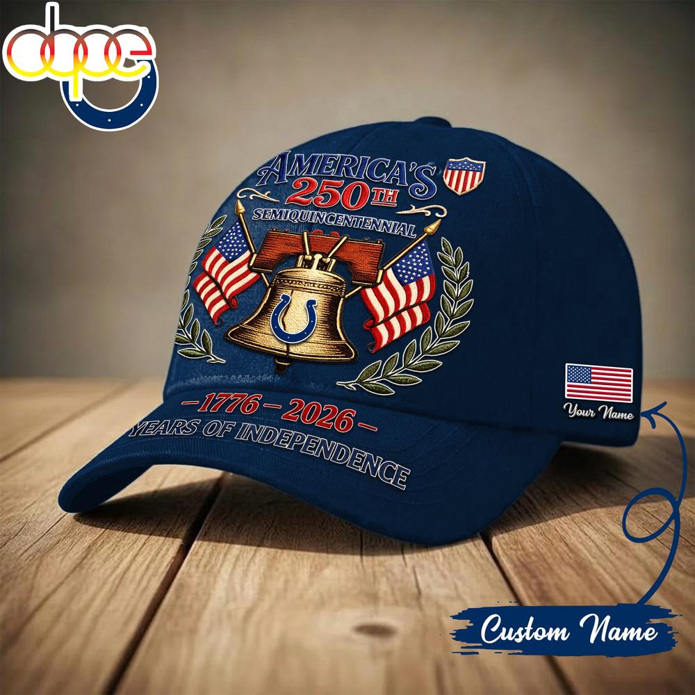 Custom Name Indianapolis Colts NFL 1776-2026 Years Of Independence Classic Cap
