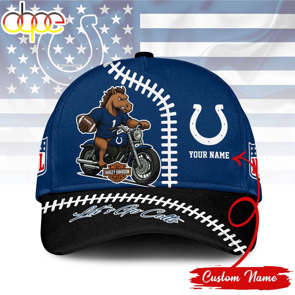 Custom Name Indianapolis Colts NFL Harley Davidson Classic Baseball Cap