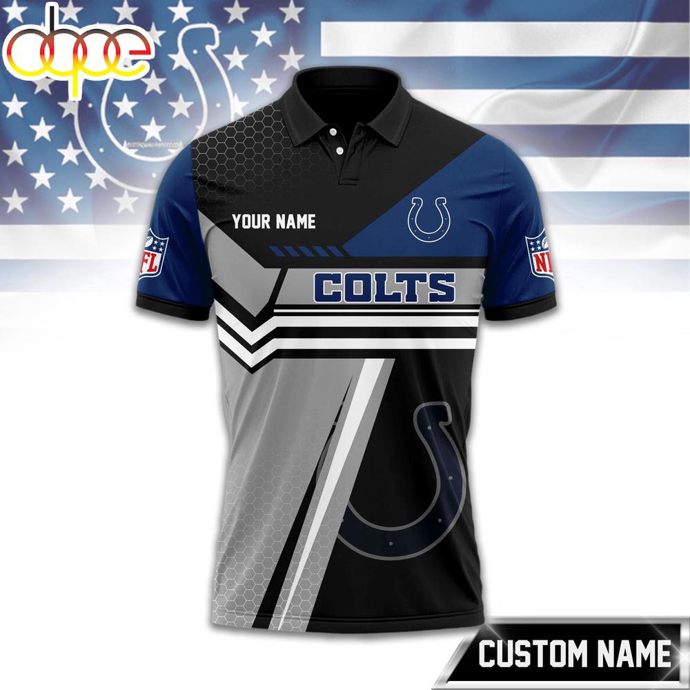 Custom Name Indianapolis Colts NFL Inspired 3D Polo Shirt