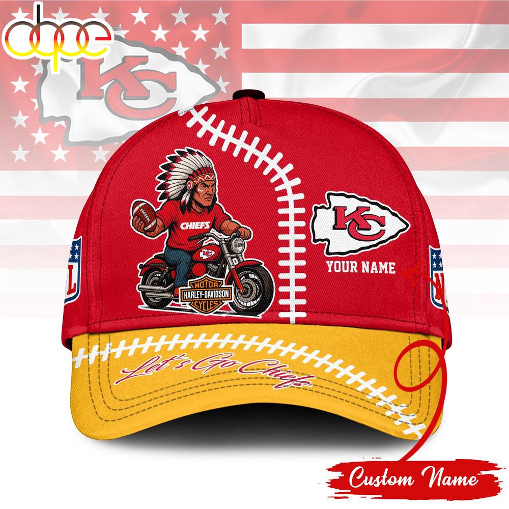 Custom Name Kansas City Chiefs NFL Harley Davidson Classic Baseball Cap