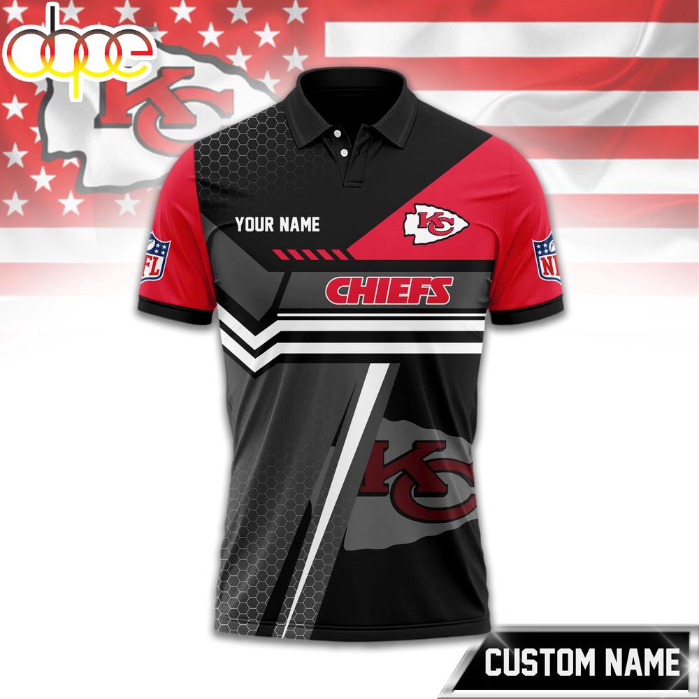 Custom Name Kansas City Chiefs NFL Inspired 3D Polo Shirt