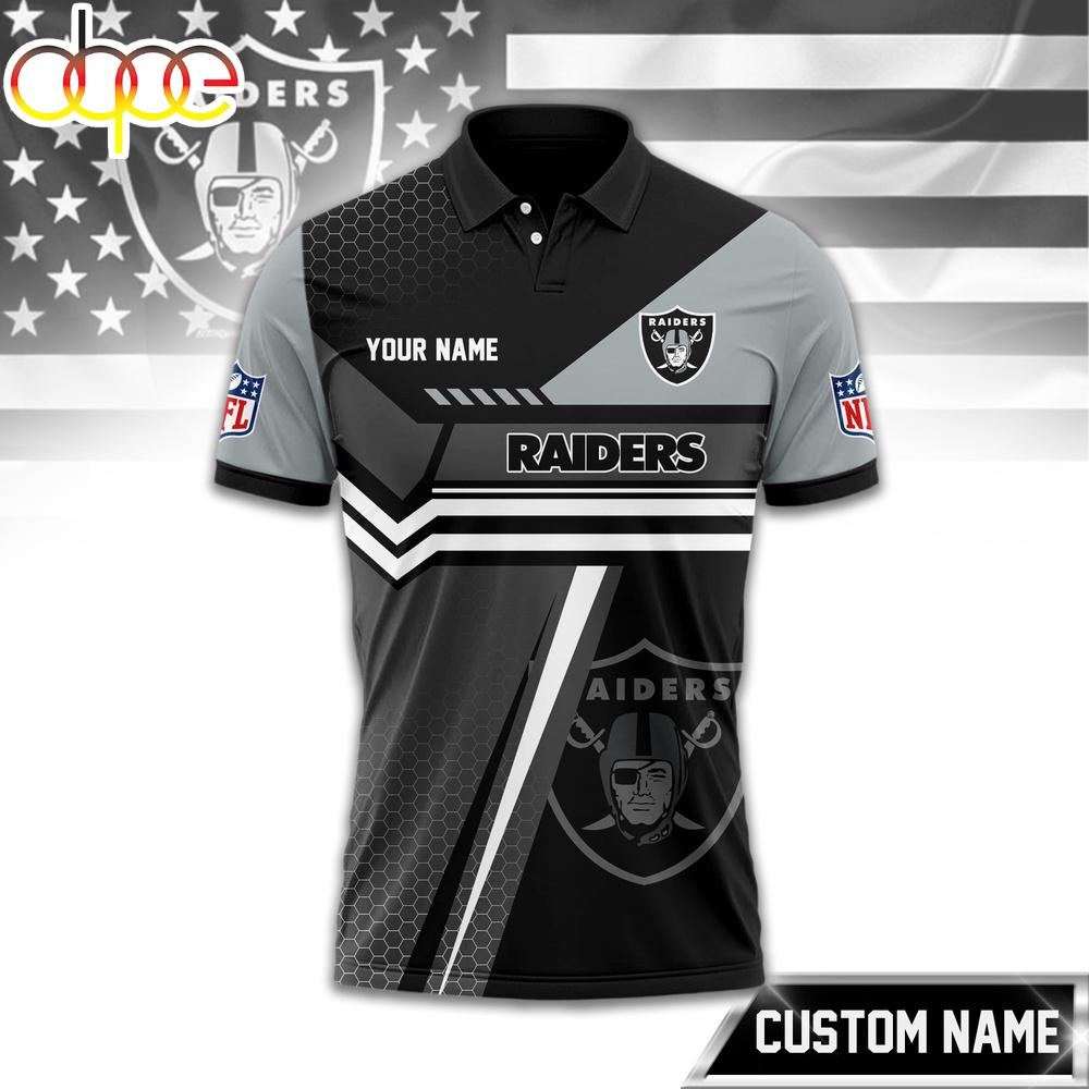 Custom Name Las Vegas Raiders NFL Inspired 3D Polo Shirt