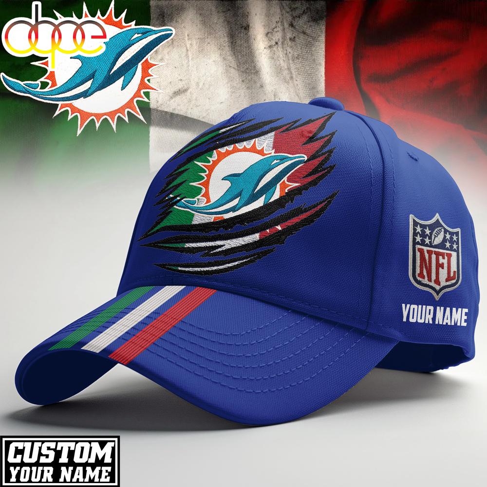 Custom Name Miami Dolphins NFL Italy Classic Cap