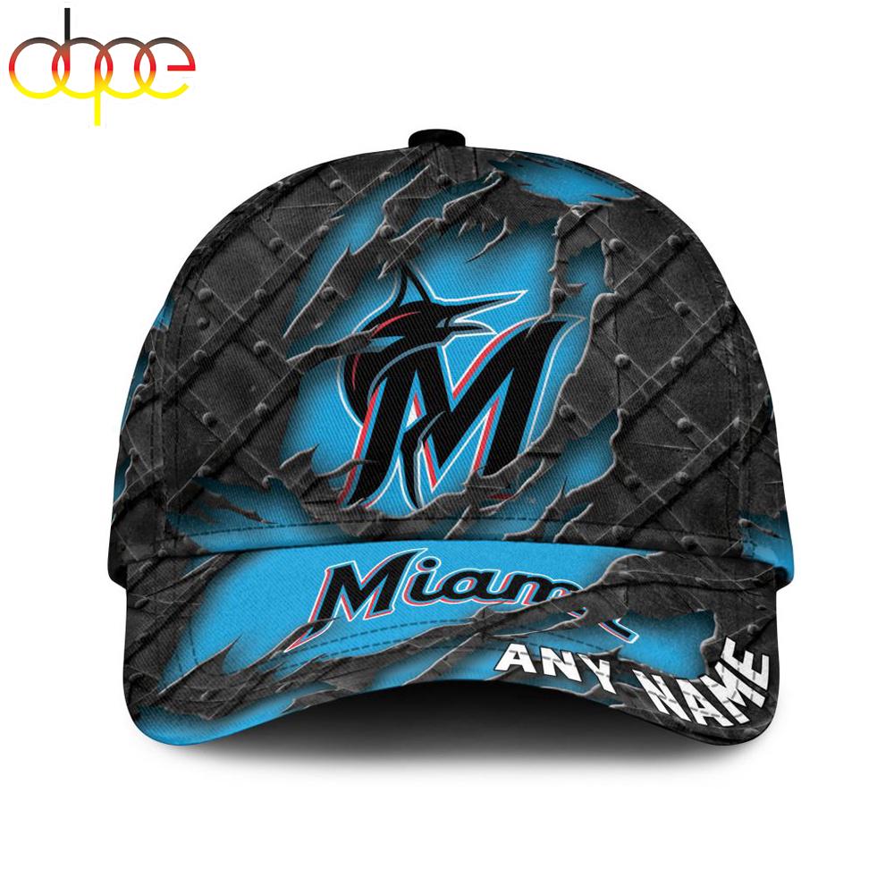 Custom Name MLB Miami Marlins Classic Baseball Cap