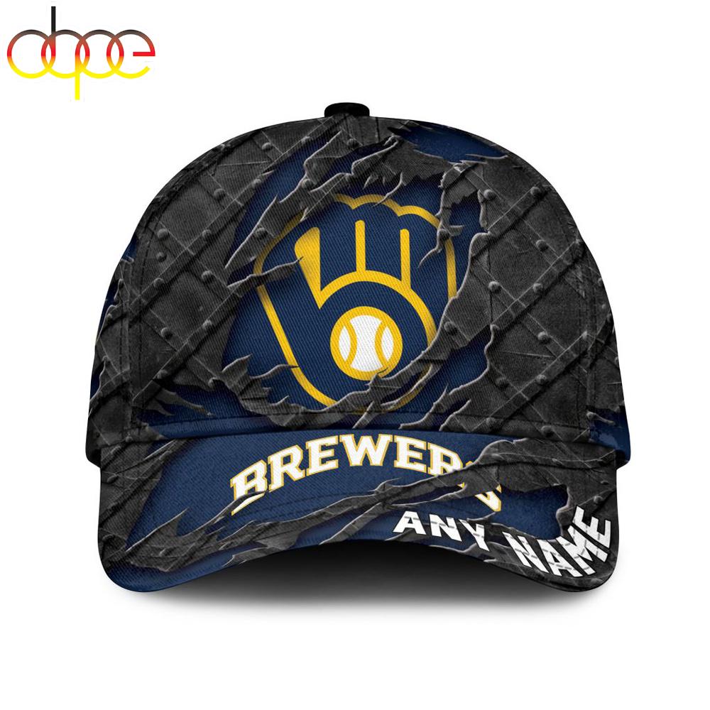 Custom Name MLB Milwaukee Brewers Classic Baseball Cap