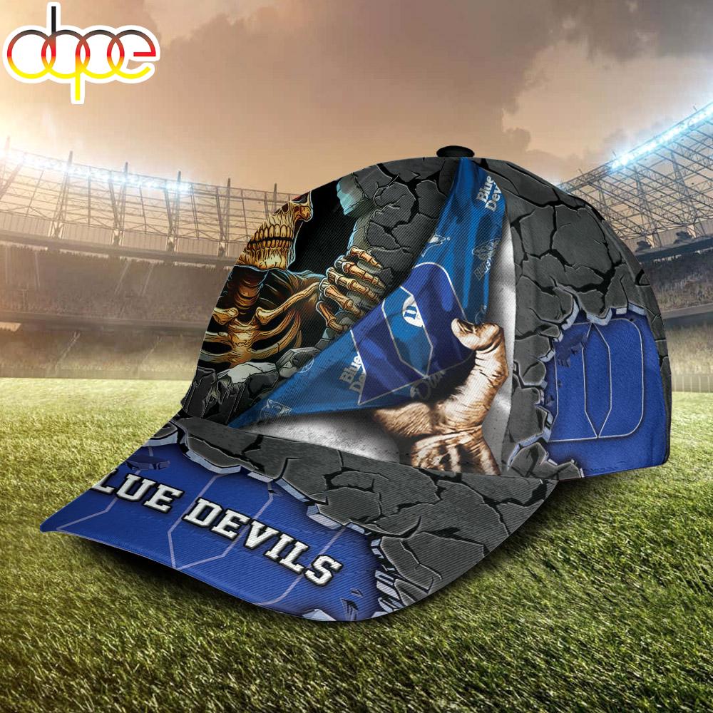 Custom Name NCAA Duke Blue Devils Skeleton Halloween Classic Cap