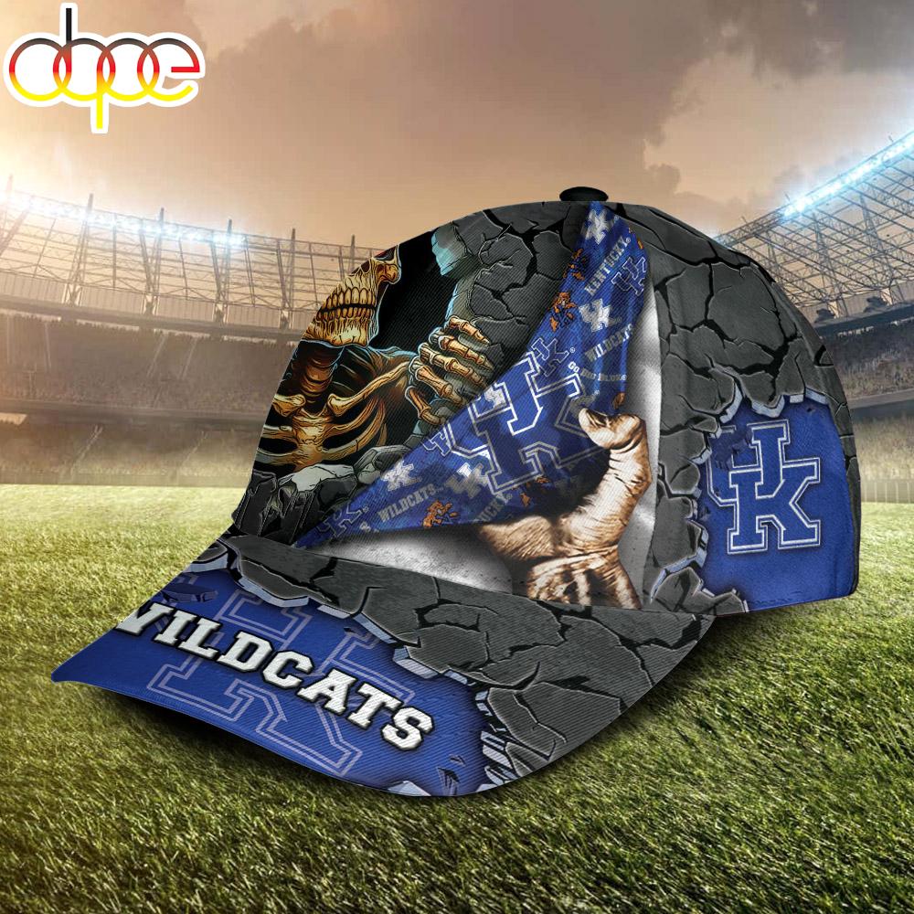 Custom Name NCAA Kentucky Wildcats Skeleton Halloween Classic Cap