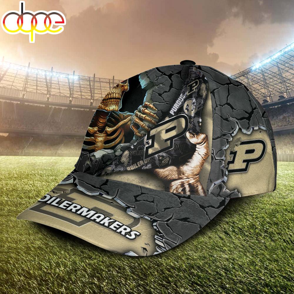 Custom Name NCAA Purdue Boilermakers Skeleton Halloween Classic Cap