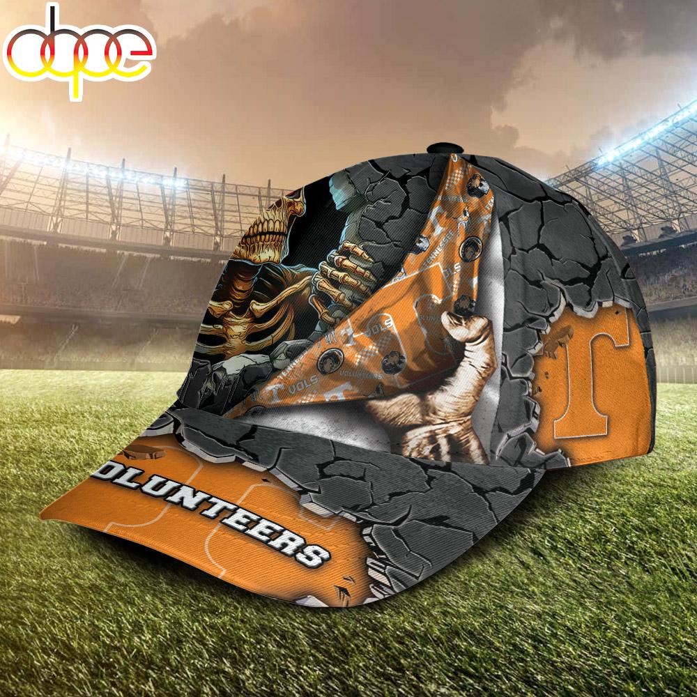Custom Name NCAA Tennessee Volunteers Skeleton Halloween Classic Cap