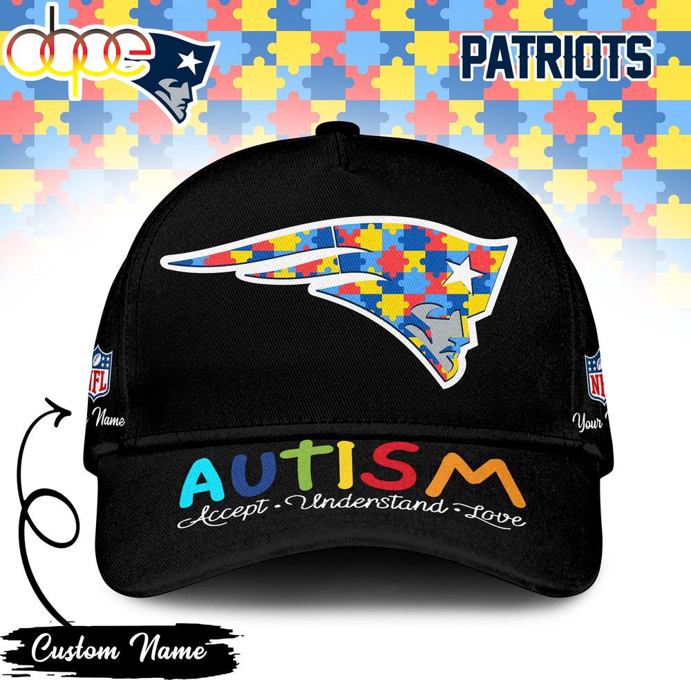 Custom Name New England Patriots NFL Autism Classic Baseball Cap