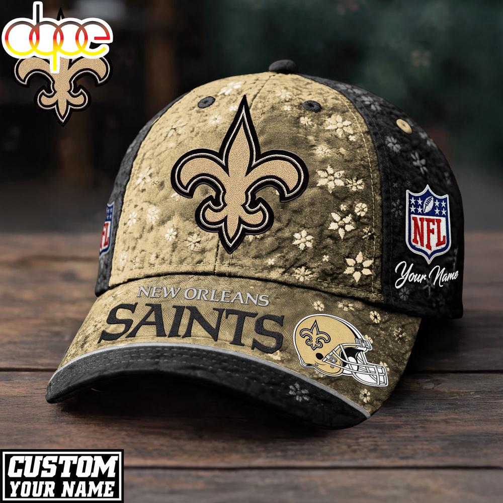 Custom Name New Orleans Saints NFL Flower Classic Cap