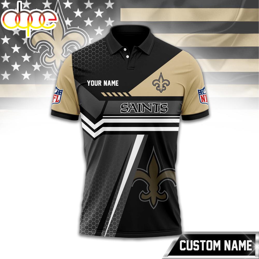 Custom Name New Orleans Saints NFL Inspired 3D Polo Shirt