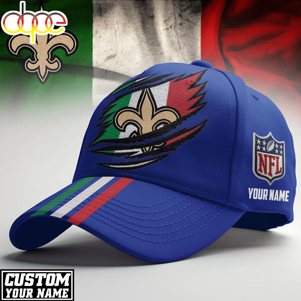 Custom Name New Orleans Saints NFL Italy Classic Cap