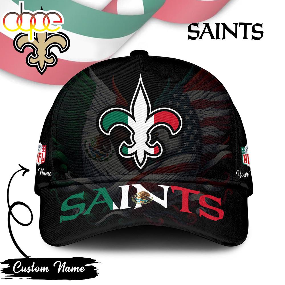 Custom Name New Orleans Saints NFL Mexican Classic Baseball Cap