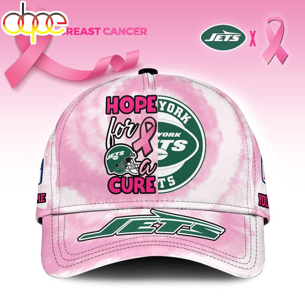 Custom Name New York Jets NFL Breast Cancer Awareness Baseball Cap