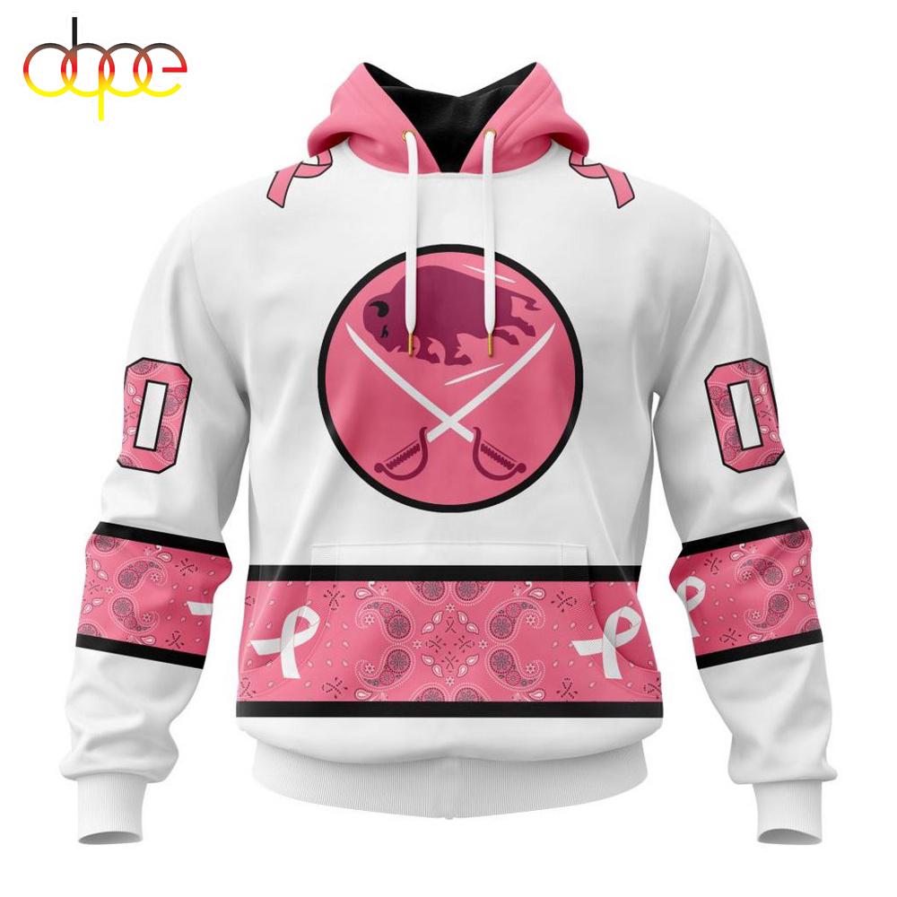 Custom Name NHL Buffalo Sabres In October We Wear pink Breast Cancer 3D Hoodie Shirt