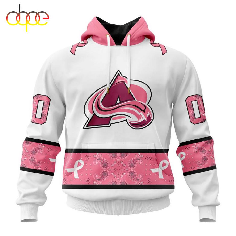 Custom Name NHL Colorado Avalanche In October We Wear pink Breast Cancer 3D Hoodie Shirt
