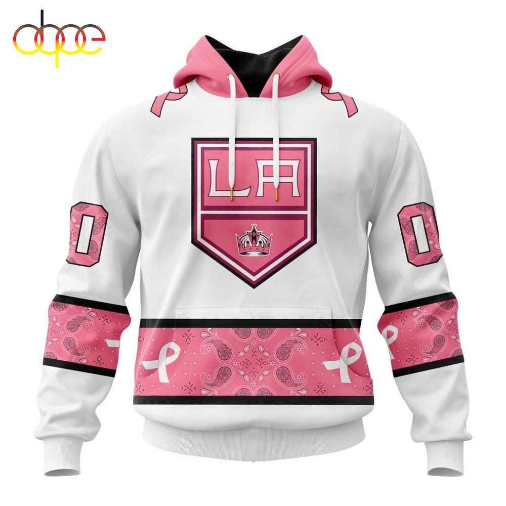 Custom Name NHL Los Angeles Kings In October We Wear pink Breast Cancer 3D Hoodie Shirt