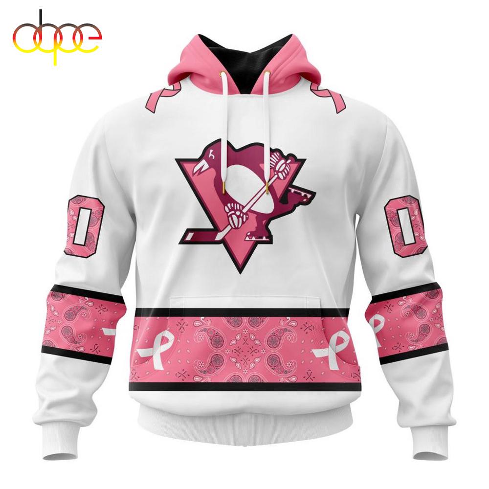 Custom Name NHL Pittsburgh Penguins In October We Wear pink Breast Cancer 3D Hoodie Shirt