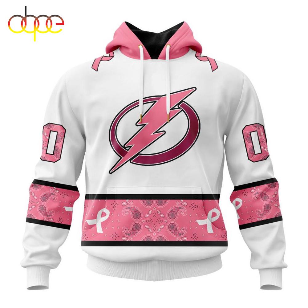 Custom Name NHL Tampa Bay Lightning In October We Wear pink Breast Cancer 3D Hoodie Shirt