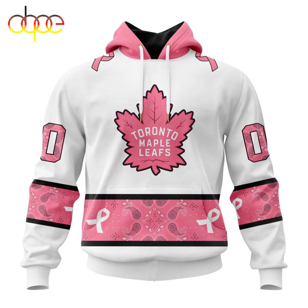 Custom Name NHL Toronto Maple Leafs In October We Wear pink Breast Cancer 3D Hoodie Shirt