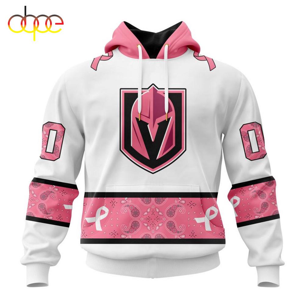 Custom Name NHL Vegas Golden Knights In October We Wear pink Breast Cancer 3D Hoodie Shirt