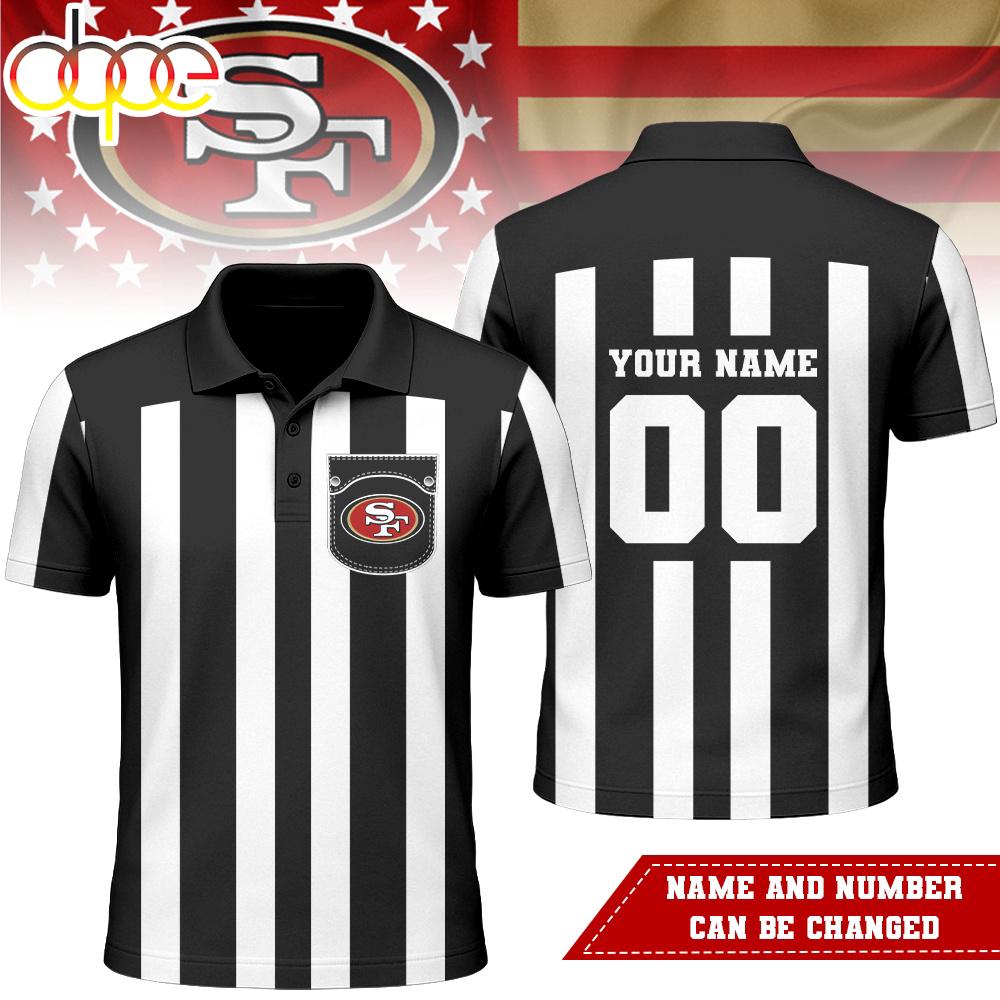 Custom Name Number San Francisco 49ers NFL Referees 3D Polo Shirt