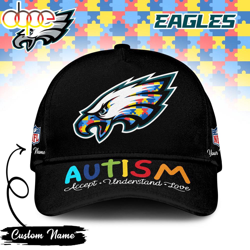 Custom Name Philadelphia Eagles NFL Autism Classic Baseball Cap