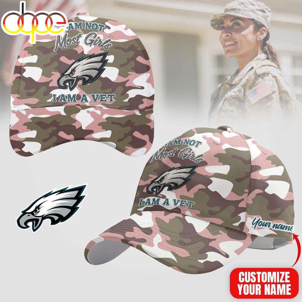 Custom Name Philadelphia Eagles NFL Camo Veterans Classic Cap