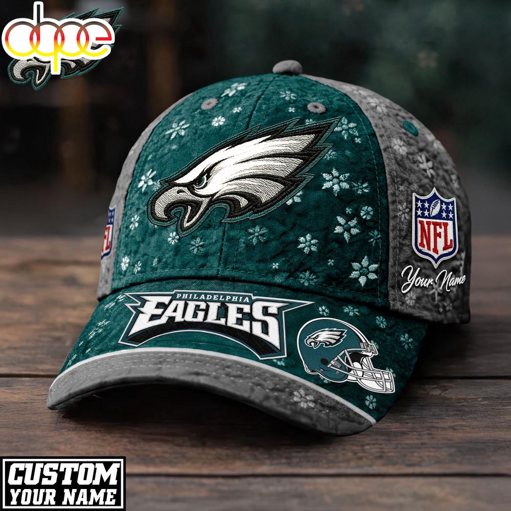 Custom Name Philadelphia Eagles NFL Flower Classic Cap