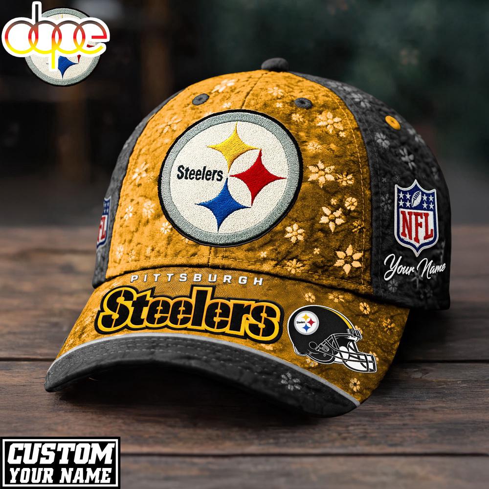 Custom Name Pittsburgh Steelers NFL Flower Classic Cap