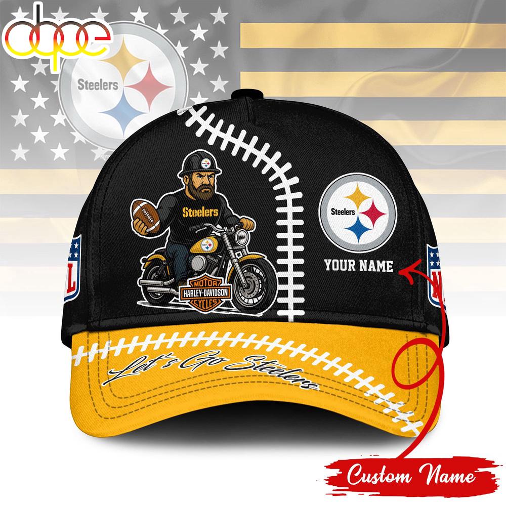 Custom Name Pittsburgh Steelers NFL Harley Davidson Classic Baseball Cap