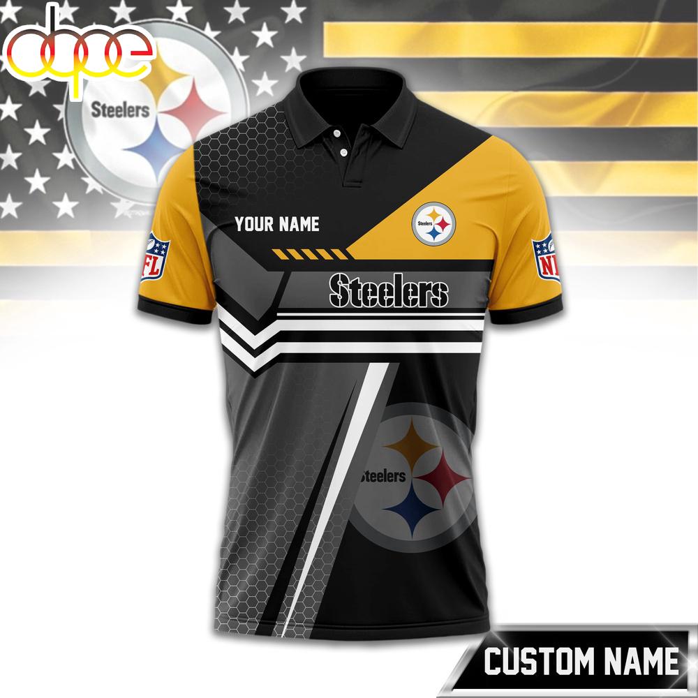 Custom Name Pittsburgh Steelers NFL Inspired 3D Polo Shirt