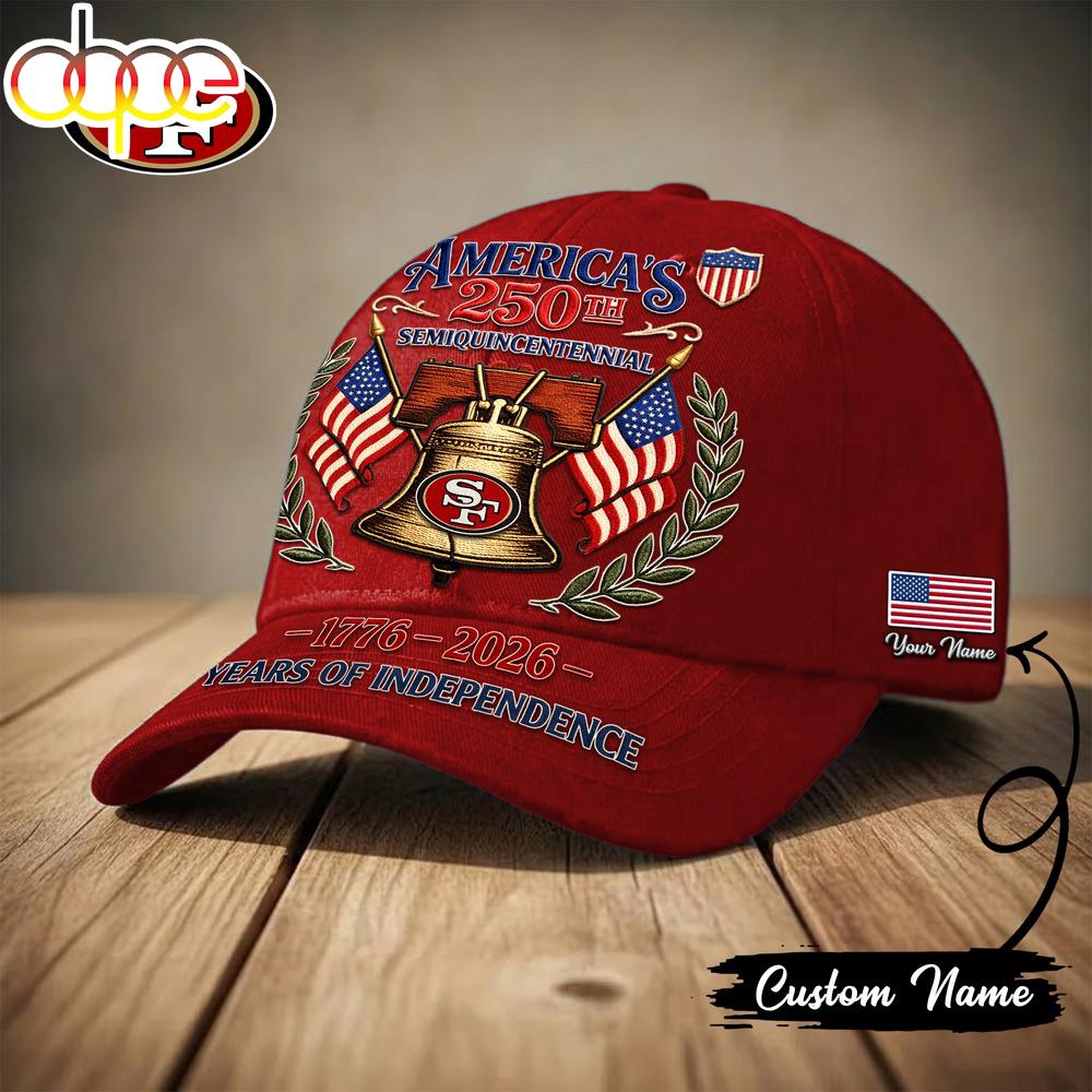 Custom Name San Francisco 49ers NFL 1776-2026 Years Of Independence Classic Cap