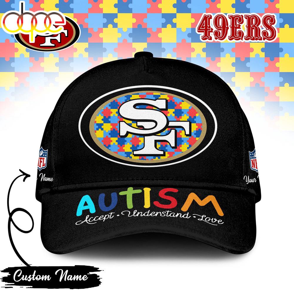 Custom Name San Francisco 49ers NFL Autism Classic Baseball Cap