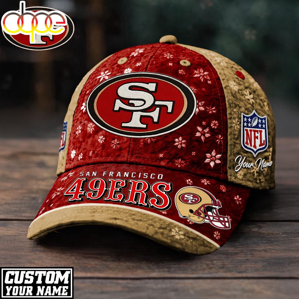 Custom Name San Francisco 49ers NFL Flower Classic Cap