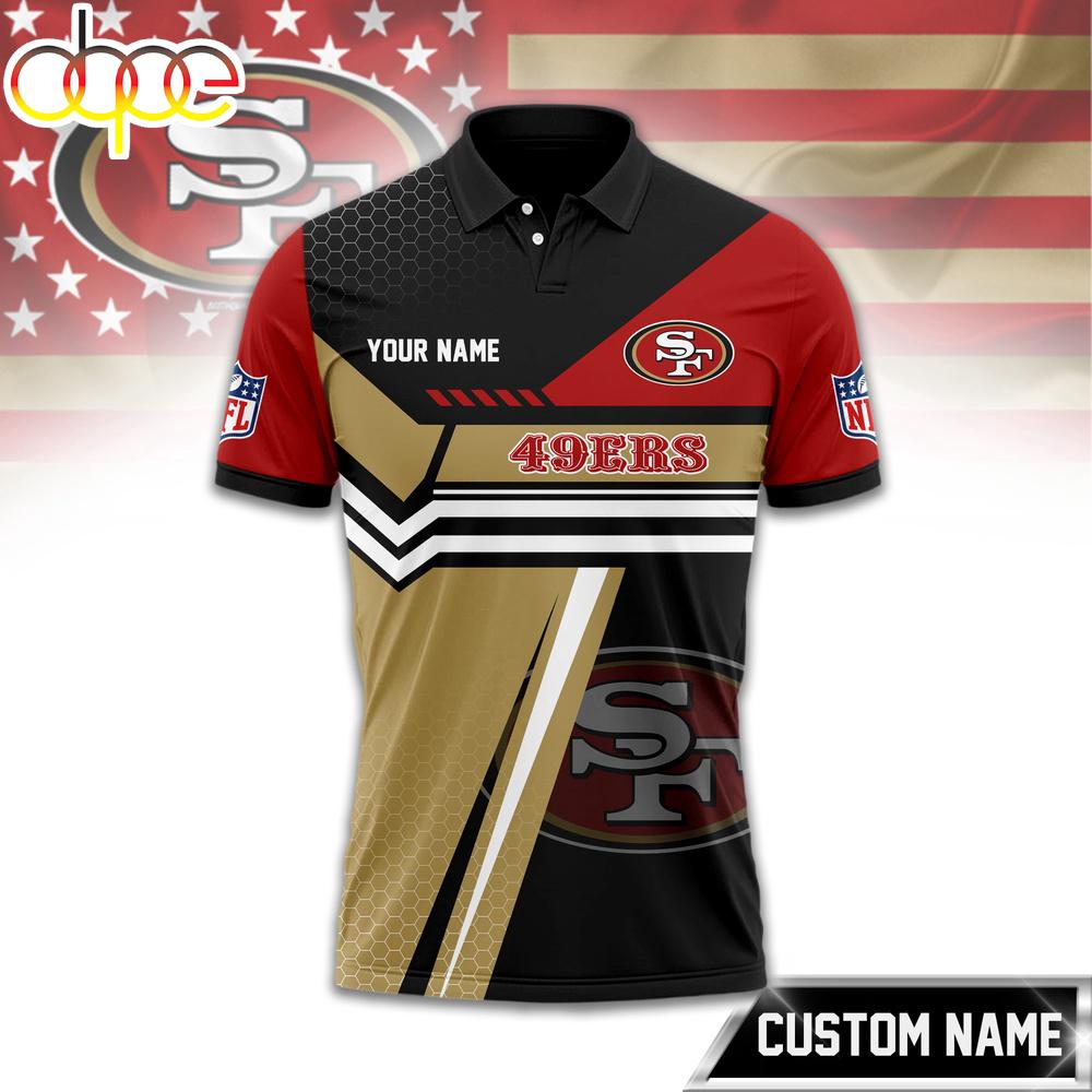 Custom Name San Francisco 49ers NFL Inspired 3D Polo Shirt
