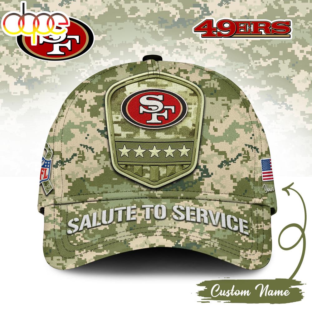 Custom Name San Francisco 49ers NFL Salute To Service Baseball Cap