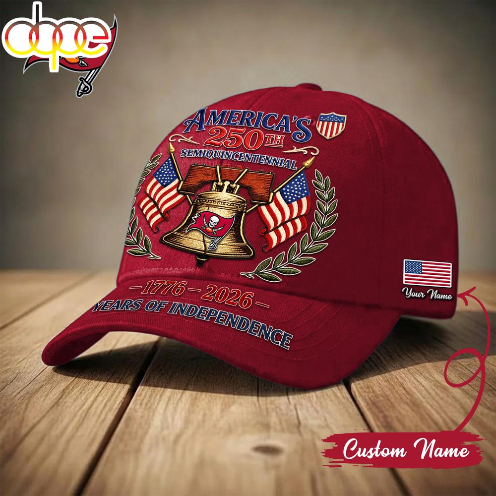 Custom Name Tampa Bay Buccaneers NFL 1776-2026 Years Of Independence Classic Cap