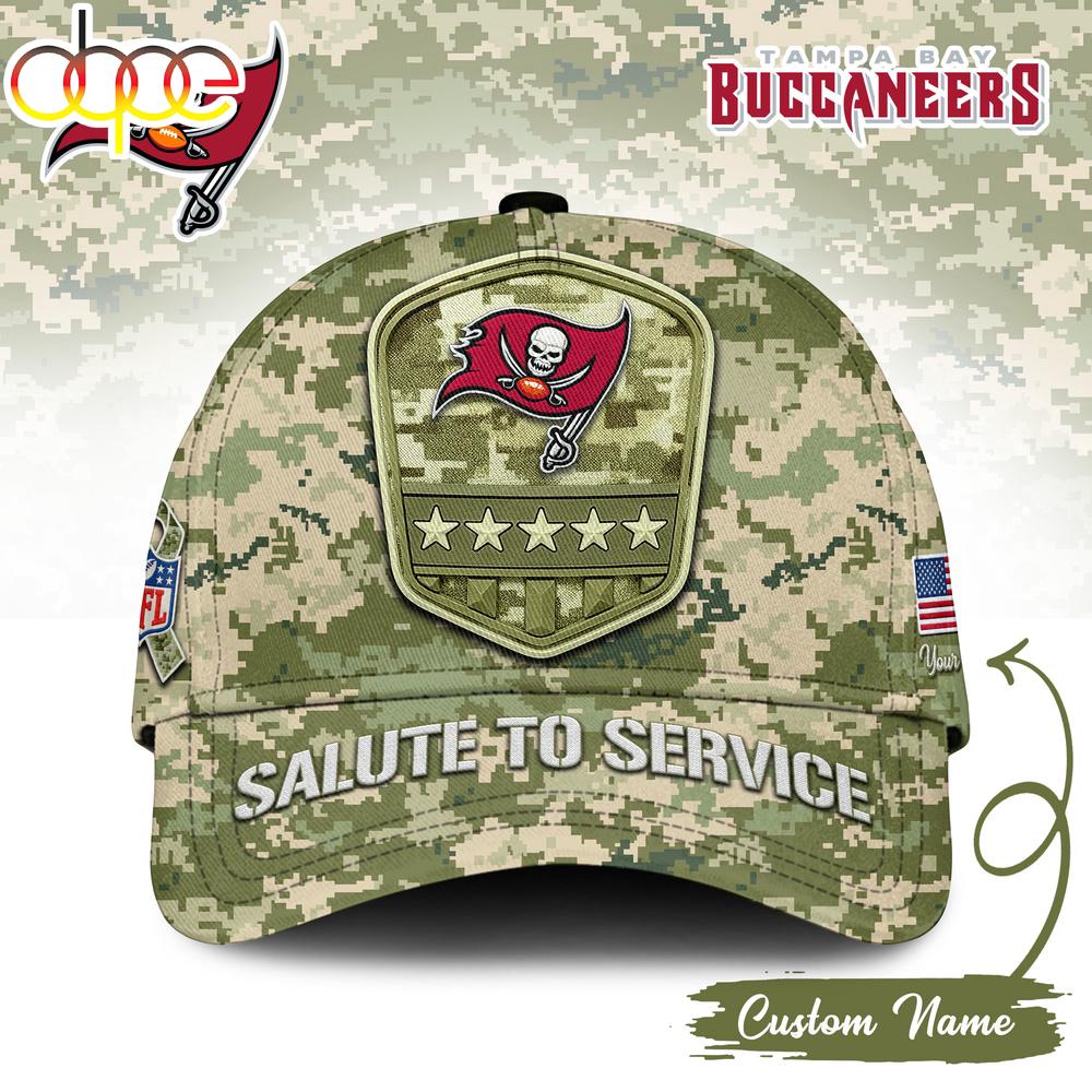 Custom Name Tampa Bay Buccaneers NFL Salute To Service Baseball Cap