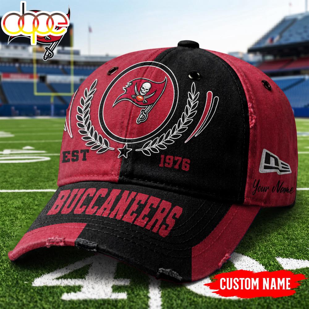 Custom Name Tampa Bay Buccaneers NFL Split Color New Era Baseball Cap