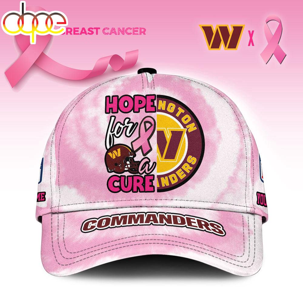 Custom Name Washington Commanders NFL Breast Cancer Awareness Baseball Cap