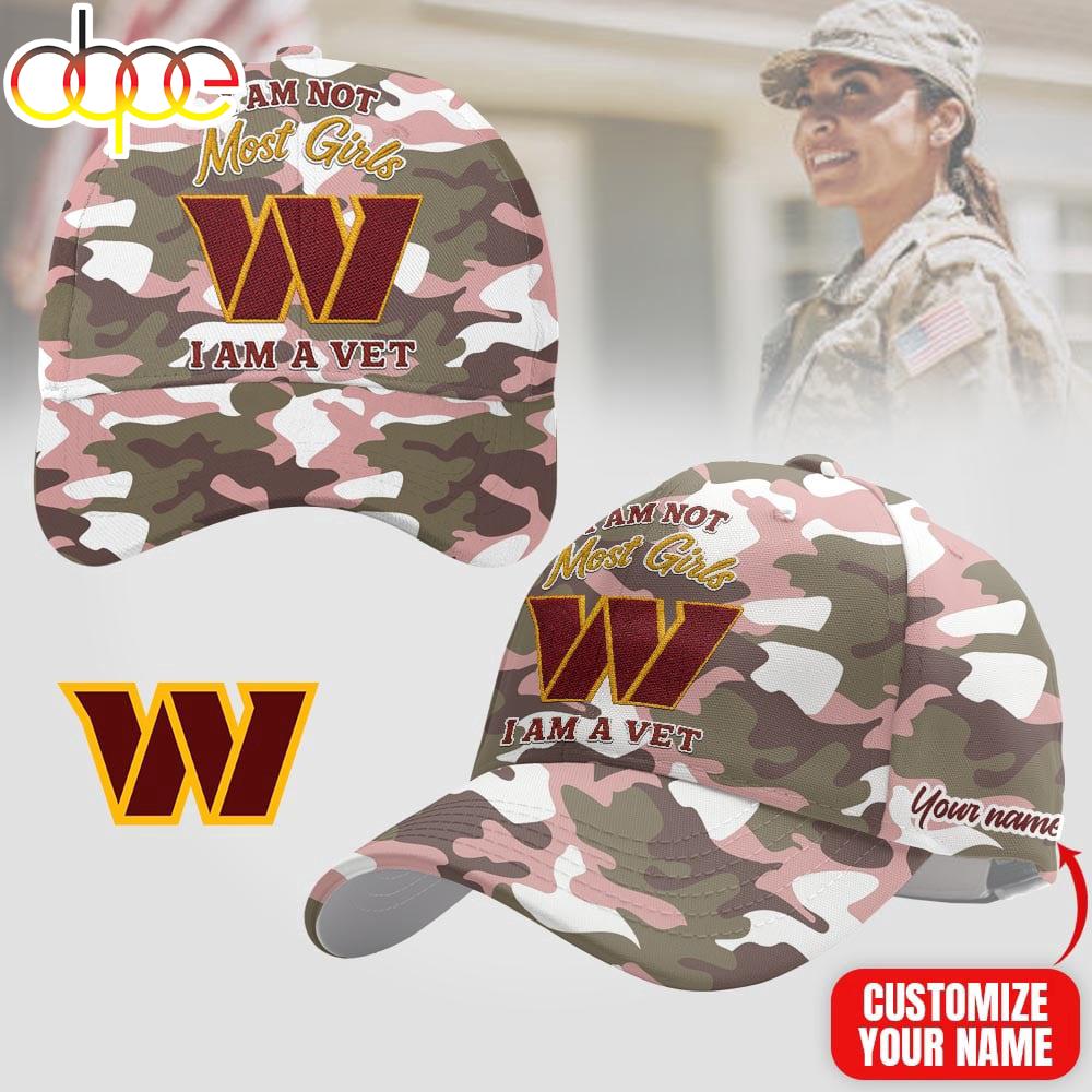 Custom Name Washington Commanders NFL Camo Veterans Classic Cap
