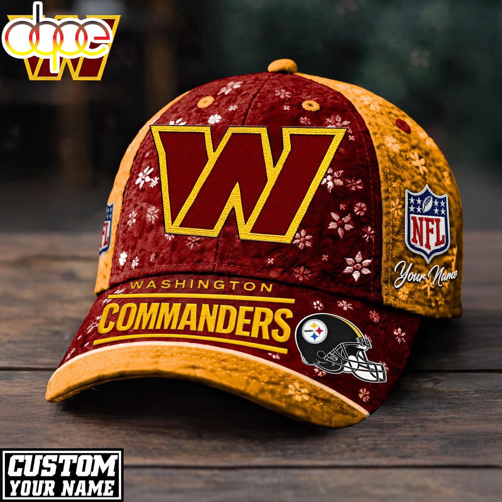 Custom Name Washington Commanders NFL Flower Classic Cap